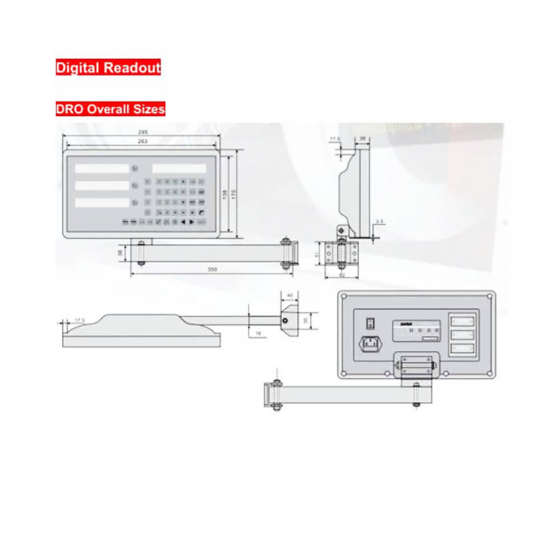 Màn Hình Thước Quang ADO AD-4M Hiển Thị 4 Trục bản vẽ
